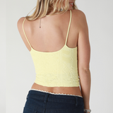 Double Lace Trim Cami by NikiBiki - Pale Banana