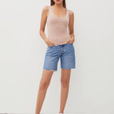 Soft & Stretchy Jersey Tank - Scoop Neck - Taupe