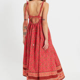 Sorrento Stroll Printed Maxi Dress - by Free People -Tart Berry Red Combo