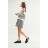 Striped Tank & Cardigan Sweater Set by Wishlist - Cream / Navy