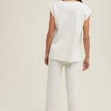 Sweater Knit 2 Piece Set - Tank & Wide Leg Pants by Wishlist - Off White