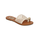 Tiva - Woven Flat Sandal With Gold Toe Cover by MIA - Bone