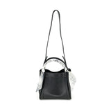 Medium Tote Bag w/ Scarf Wrapped Handle - Black