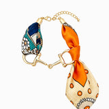 Horsebit Link Scarf Bracelet: Orange