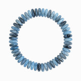 Neutral Color Wide Marble Beaded Stretch Bracelet: Navy