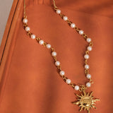 Kalani 18K Gold Non-Tarnish Sun Beaded Necklace: Yellow Gold