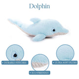 19" (48cm) Fuzzlez Dolphin Light Blue