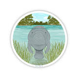 Manatee Sticker, Wildlife Sticker, Manatee in the Springs