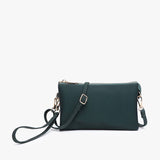 Riley Convertible Cross Body Purse, Wristlet or Clutch - Dark Emerald