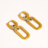 Viori 18K Gold Non-Tarnish Two Tone Link Earrings: Yellow Gold