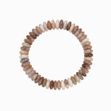 Autumn Wide Disc Marble Beaded Stretch Bracelets: Coral