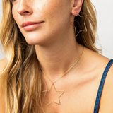 Brass Wire Star Hoop Earrings