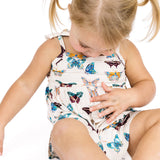 Wings of Paradise Butterflies Bamboo Sundress: Beige/Multi