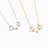 Western Double Linked Horsebit Necklace: Gold