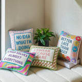 I Swear Because I Care Embroidered Pillow