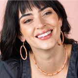 Blush Pink & Orange Beaded Necklace