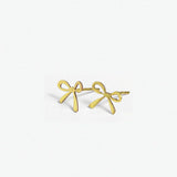 Alice - Brass Bow Post Earrings by Ink & Alloy