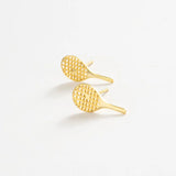 Alice - Brass Tennis Racket Post Earrings by Ink & Alloy