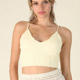 Lace Textured Bralette  Butter Cream