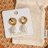 Oceana Gold Statement Large Pearl Earring: Yellow Gold