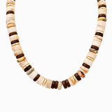 Set - Mixed Stone Gold Beaded Necklace & Stretch Bracelet: MOL