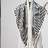 Printed Triangle Scarf Bandana Style Wrap / Shawl Paisley White-Black