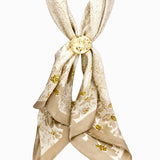 Adjustable Organic Pebble Scarf Necklace: Olive