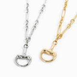 Horsebit Linked Chain Necklace: Gold
