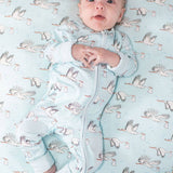 Convertible Zip PJs - Baby Boy Blue Storks