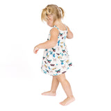 Wings of Paradise Butterflies Bamboo Sundress: Beige/Multi