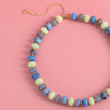 Mood Swirl Marble Bead Necklace: Blue