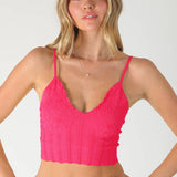 Lace Textured Bralette  Butter Cream