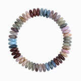 Multi Color Wide Marble Beaded Stretch Bracelet: Multi Blue