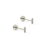 Screwback Stud Earrings - Tally - Silver