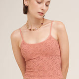 Floral Textured Lace Cami Raisin