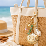 Seaside Shell And Starfish Bag Charm Keychain