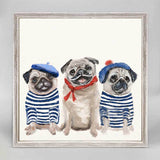 Best Friend- 3 French Pugs 6x6 Mini Wall Art