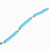 Waterproof Turquoise Disc Beaded Anklet