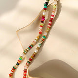 Sunny Non-Tarnish Boho Color Beaded Necklace: Multi-Colored