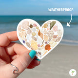 Seashell Lover Sticker, Beach Sticker, Seashell Heart 