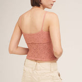 Floral Textured Lace Cami Chocolate