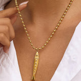 Bellisse 18K Gold Non-Tarnish Vintage Fish Necklace: Yellow Gold