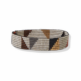 Small Luxe Stretch Bracelet - Rust Grey Gold Diagonal Colorblock