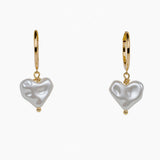 Cloud Heart Pearl Drop Earrings