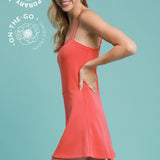Athletic Dress w/ Built In Bra & Shorts- Grapefruit Red