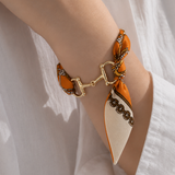 Horsebit Link Scarf Bracelet: Green