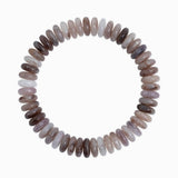 Neutral Color Wide Marble Beaded Stretch Bracelet: Navy
