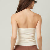 Strapless Ruched Side Top - Chocolate Brown
