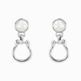 Pearl Top Horsebit Earrings: Gold
