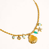 Sumner 18K Non-Tarnish Shell and Star Necklace: Green